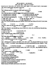 Đề thi học kỳ II môn Hóa học Lớp 12 - Năm học 2018-2019 (Có đáp án)